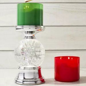 Bath and Body Works Water Globe Snowflake Pedestal Candle Holder